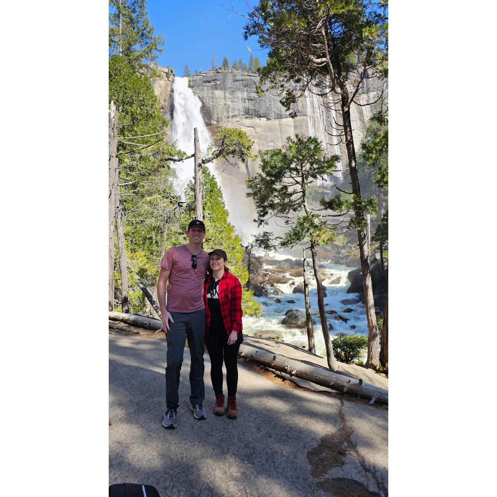 The proposal at Yosemite in front of the Nevada Falls in 2024