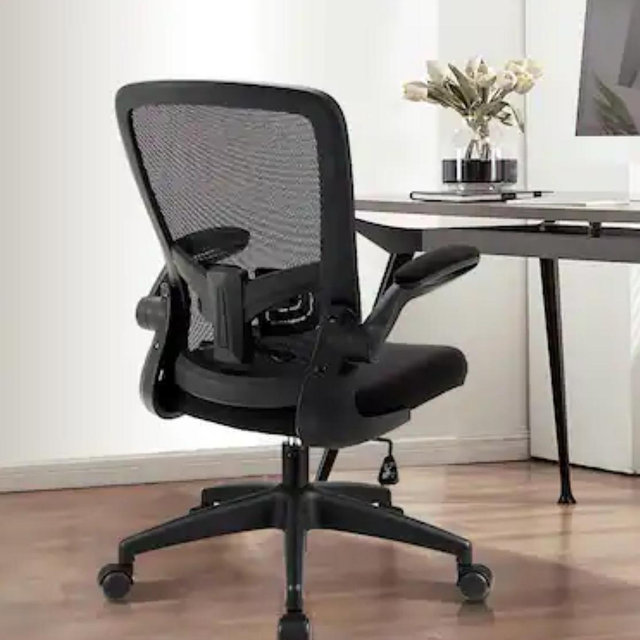 KERDOM - Office Chair for Conference Room - Ergonomic Desk Chair with Adjustable Lumbar Support, Swivel, Tilt, Breathable Mesh - Black