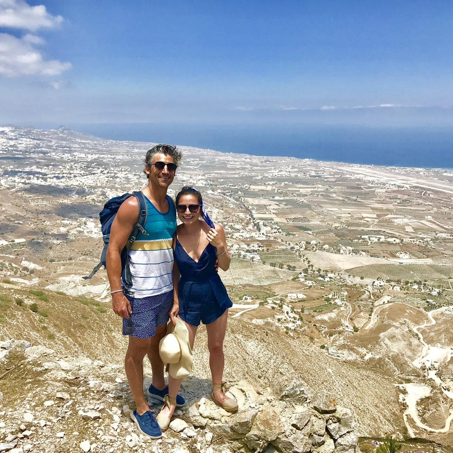 We rented a dune buggy for the day and Kevin drove it all over Santorini. This is the highest point on Santorini, you can see the entire island