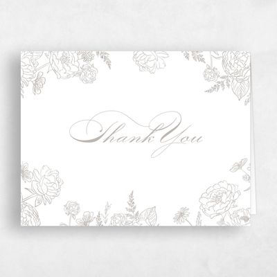 Grey Letterpress Wedding Thank You - Astrid Landscape Letterpress