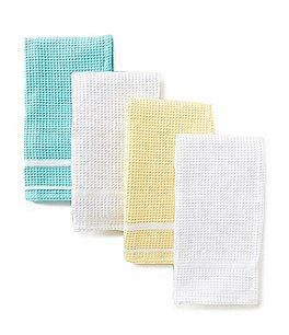 Southern Living Striped Waffle Kitchen Towels, Set of 4
