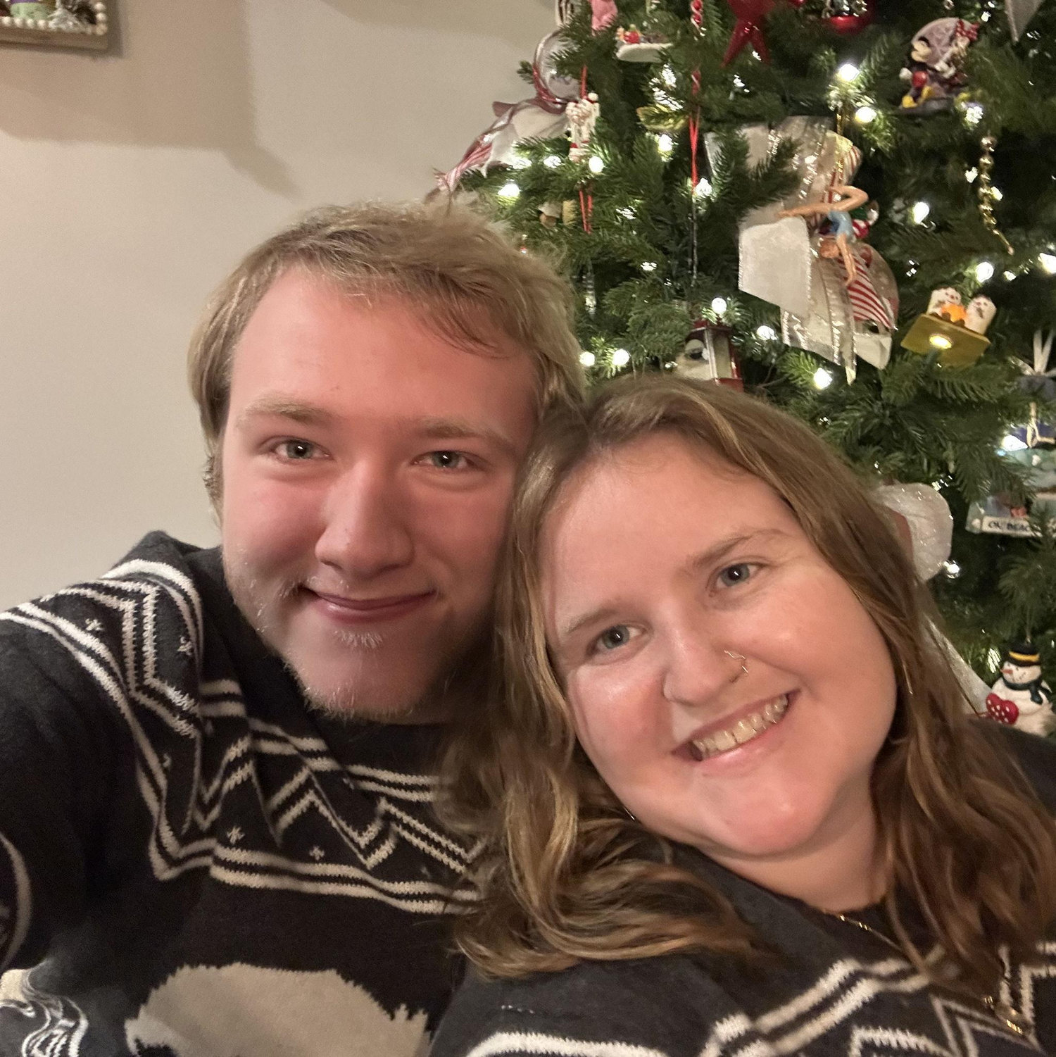 Jordan and Emma love to match sweaters!