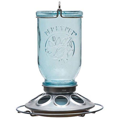 Perky-Pet 784 Mason Jar Wild Bird Feeder, Blue