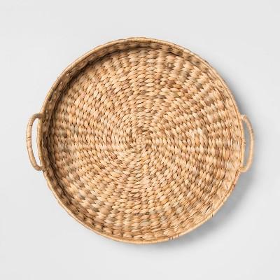 17.7" x 6.3" Water Hyacinth Beaded Woven Tray Natural - Opalhouse™