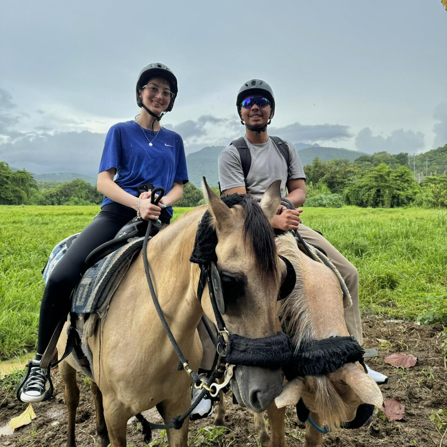 Horse back riding in the rain Forest in PR