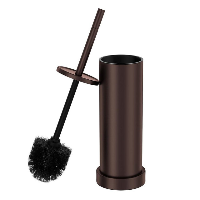 Toilet Brush and Holder Set: 304 Stainless Steel Heavy Duty Toilet Bowl Brush and Holder with Removable Inner Bowl and Splash Protection, Modern Long Handle Bathroom Cleaning Tool