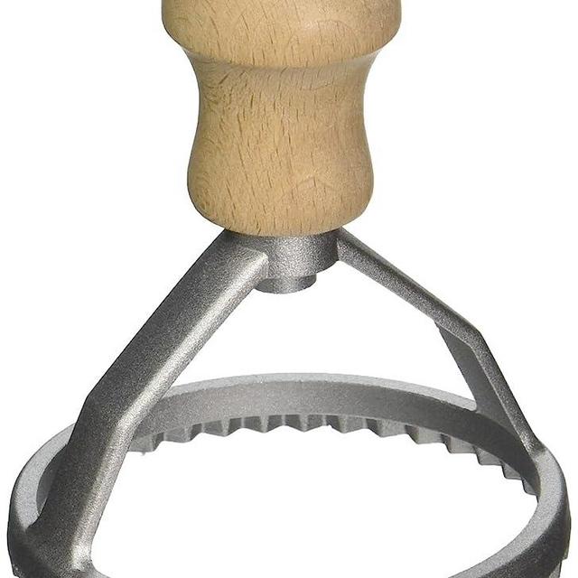Eppicotispai Aluminum Round Ravioli Stamp with Beechwood Handle, 3-Inch