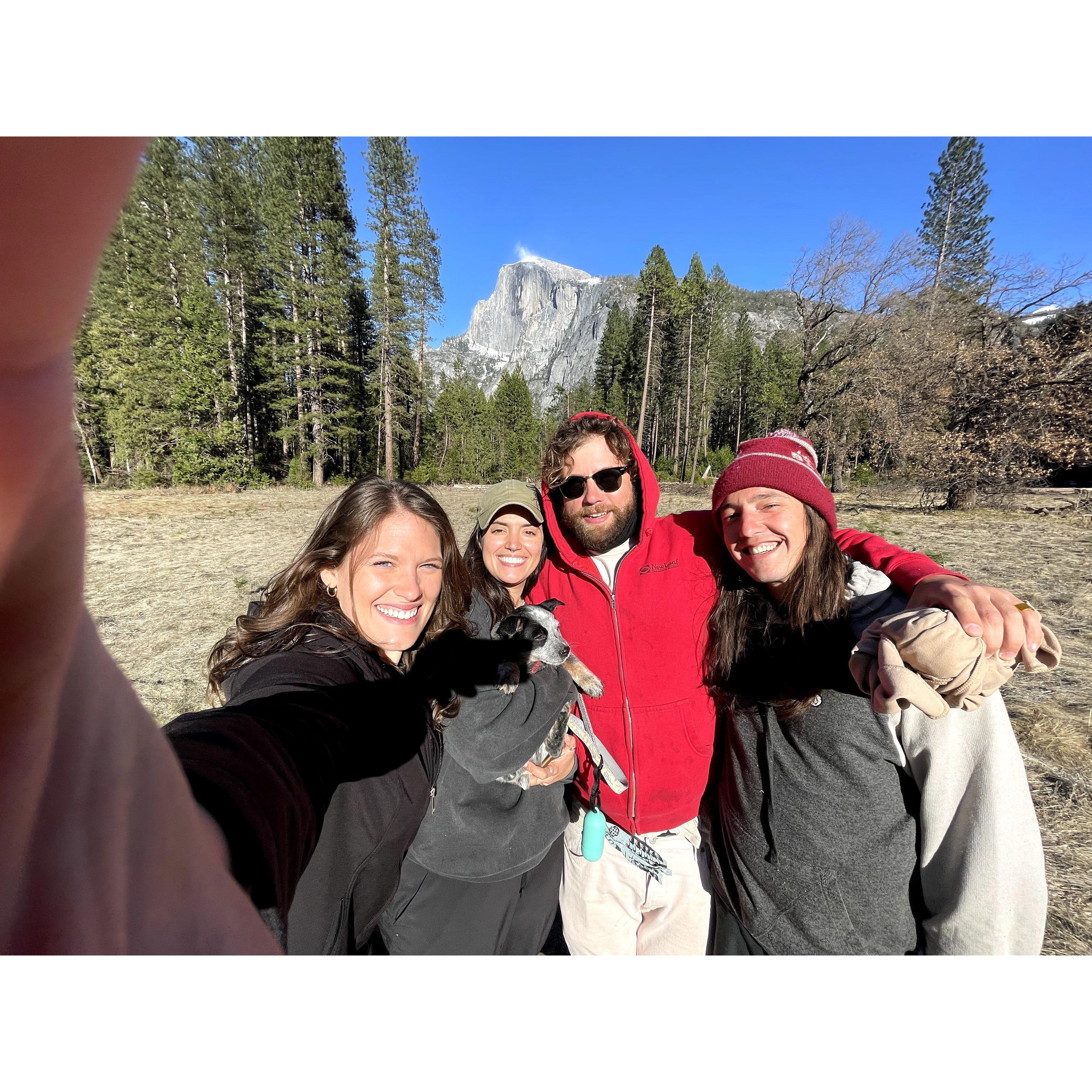 Visiting Yosemite with Carly and Max and a baby Lola
