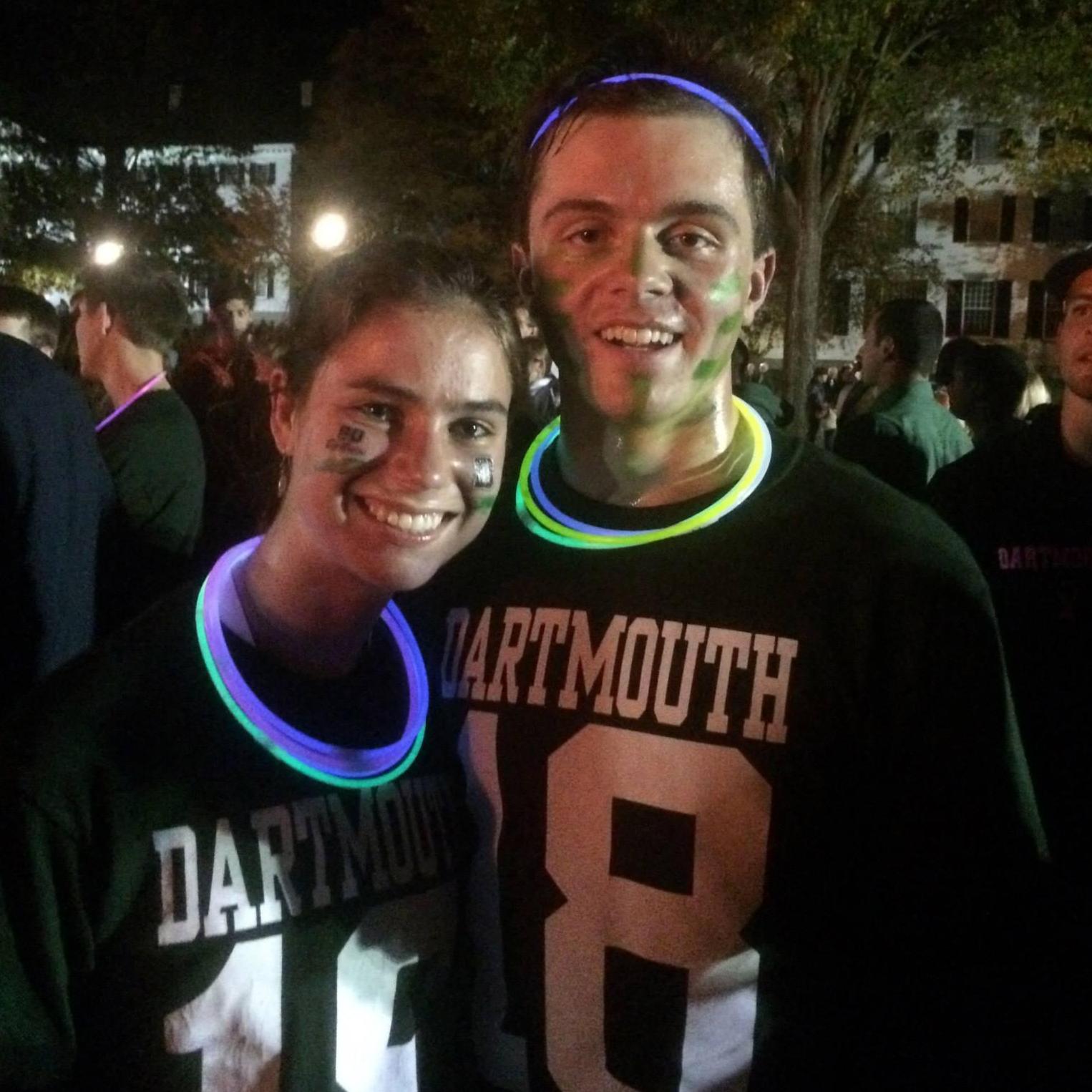 Faces painted and glowsticks ready for our first Homecoming Bonfire