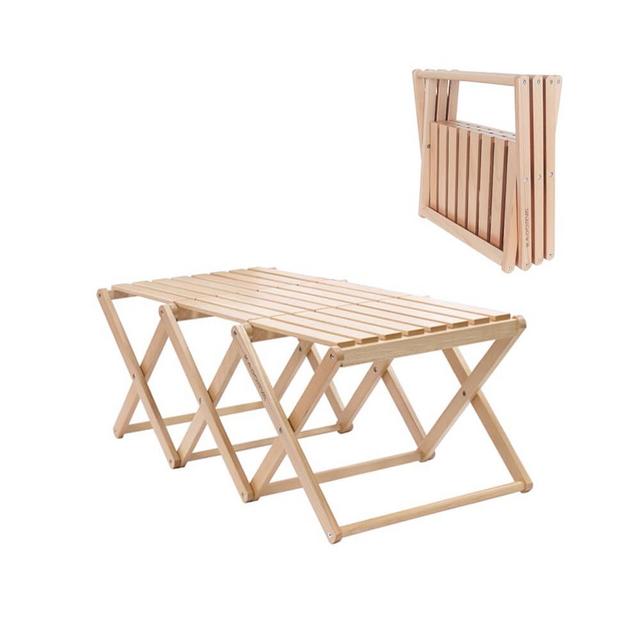 KADORVA Portable Picnic Table, Wood Camping Tables Foldable, Beach Tables for Sand, 3-Tier Outdoor&Indoor Shelf/Rack for Storage, Picnic, BBQ, Backyard
