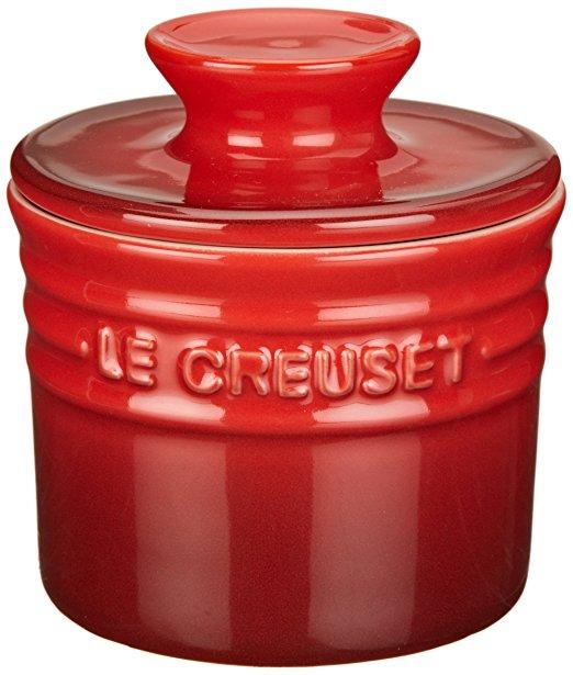 Le Creuset Stoneware Butter Crock, 6-Ounce, Cerise (Cherry Red)