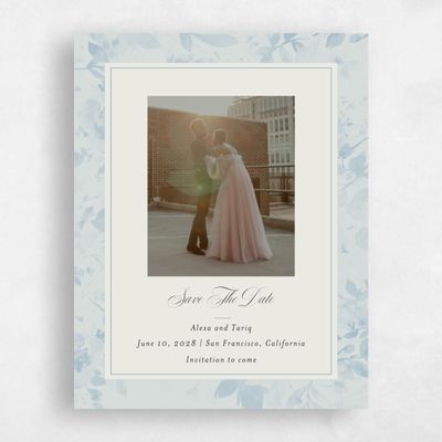 Dusty Blue Wedding Save the Date - Hermine Photo