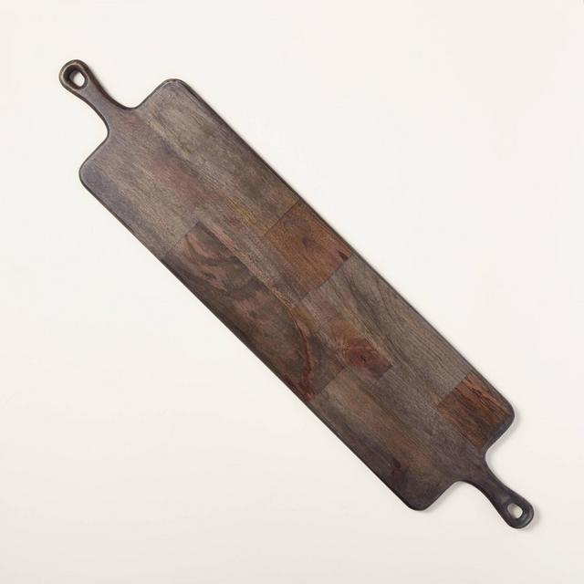 Large Wood Paddle Serve Board with Handles Faded Black - Hearth & Hand™ with Magnolia