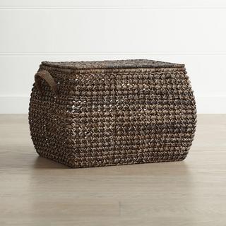 Zuzu Rectangular Handwoven Basket with Lid