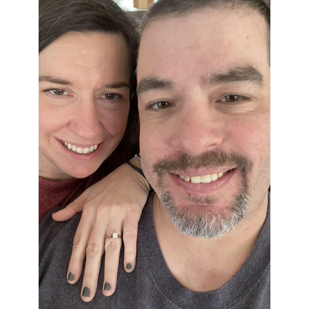Joe proposed. She said YES!
