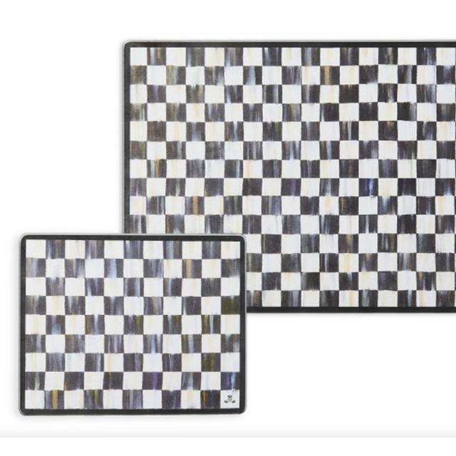 Sterling Check Glass Cutting Boards, Set of 2