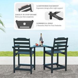 Tall Adirondack Chair, HDPE Weather Resistant Balcony Chairs for Garden, Backyard, Poolside, Capacity 300LBS(2 PCS, Black)