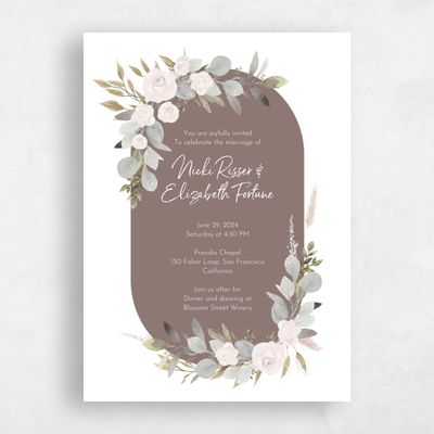 White Wedding Invitation - Adeleida Classic