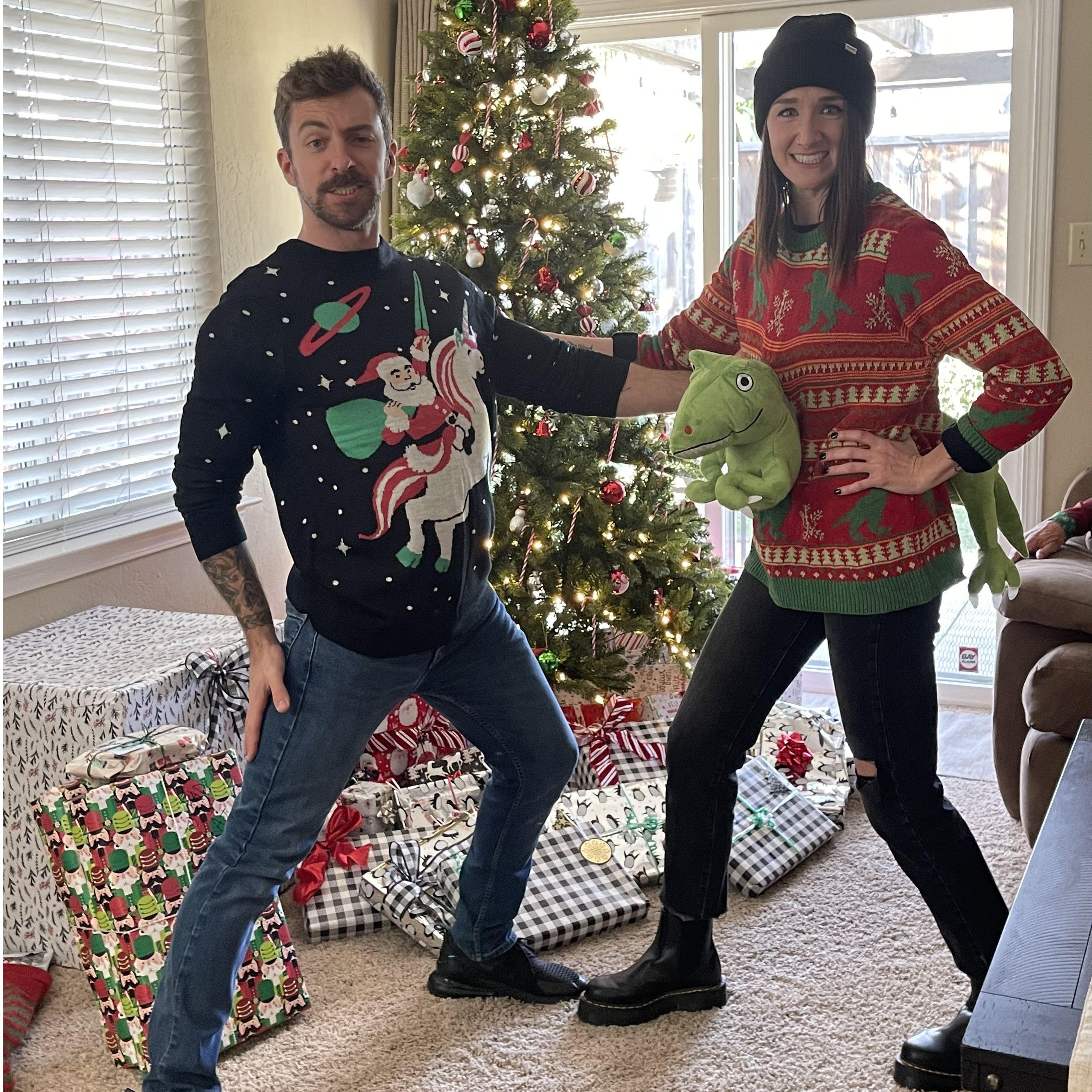 Second annual ugly sweater exchange.