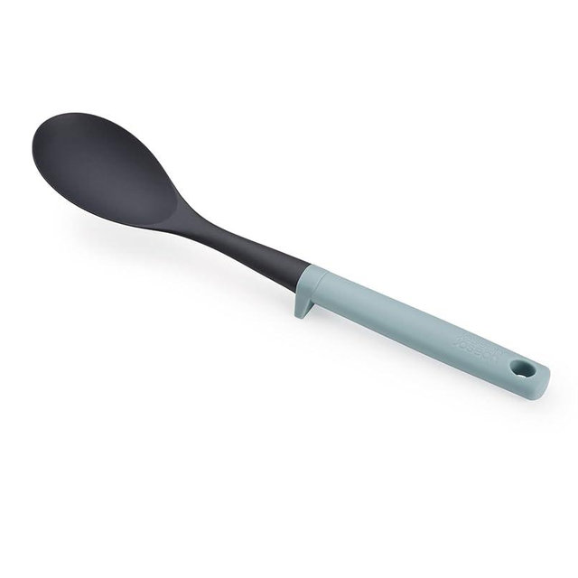 Joseph Joseph Duo Solid Spoon with Integrated Tool Rest Hygienic Design, Heat-Resistant Nylon Head, Ideal for Non-Stick Cookware, Opal