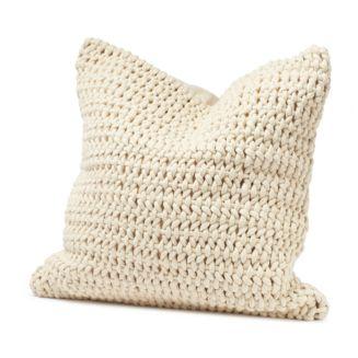 Organic Cotton Woven Rope Decorative Pillow, 22" x 22"
