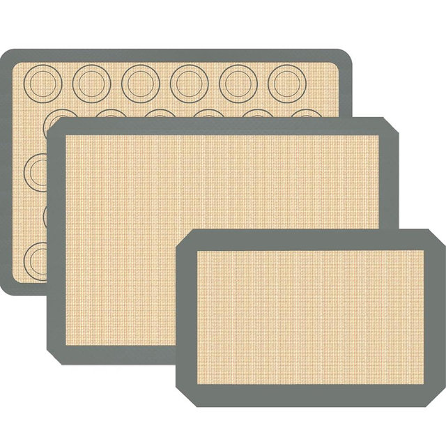 Macaron Silicone Baking Mat, 3 Pack Reusable Baking Mat, Non-Stick, Food Safe Silicone Cookies Sheets for Baking