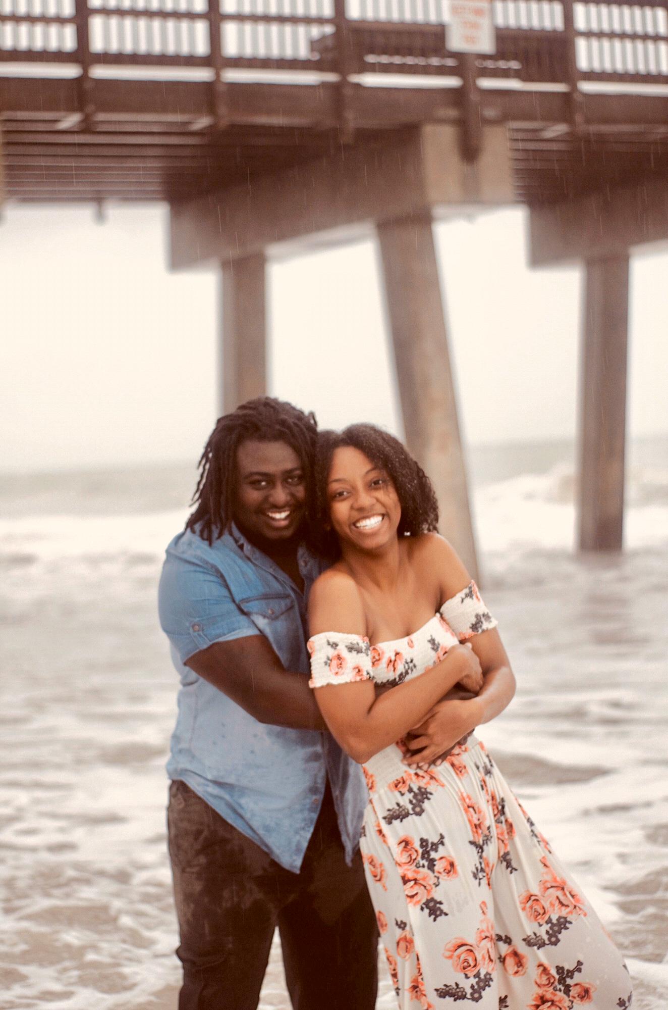 Our engagement photo shoot got rained out, but of course nothing is stopping us from having a great time!