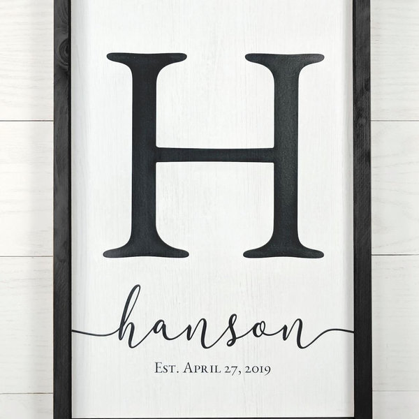 Personalized Family Name Sign - Custom Canvas Board Monogram - Perfect for Weddings, Anniversaries, Housewarmings - Handmade Rustic Decor
