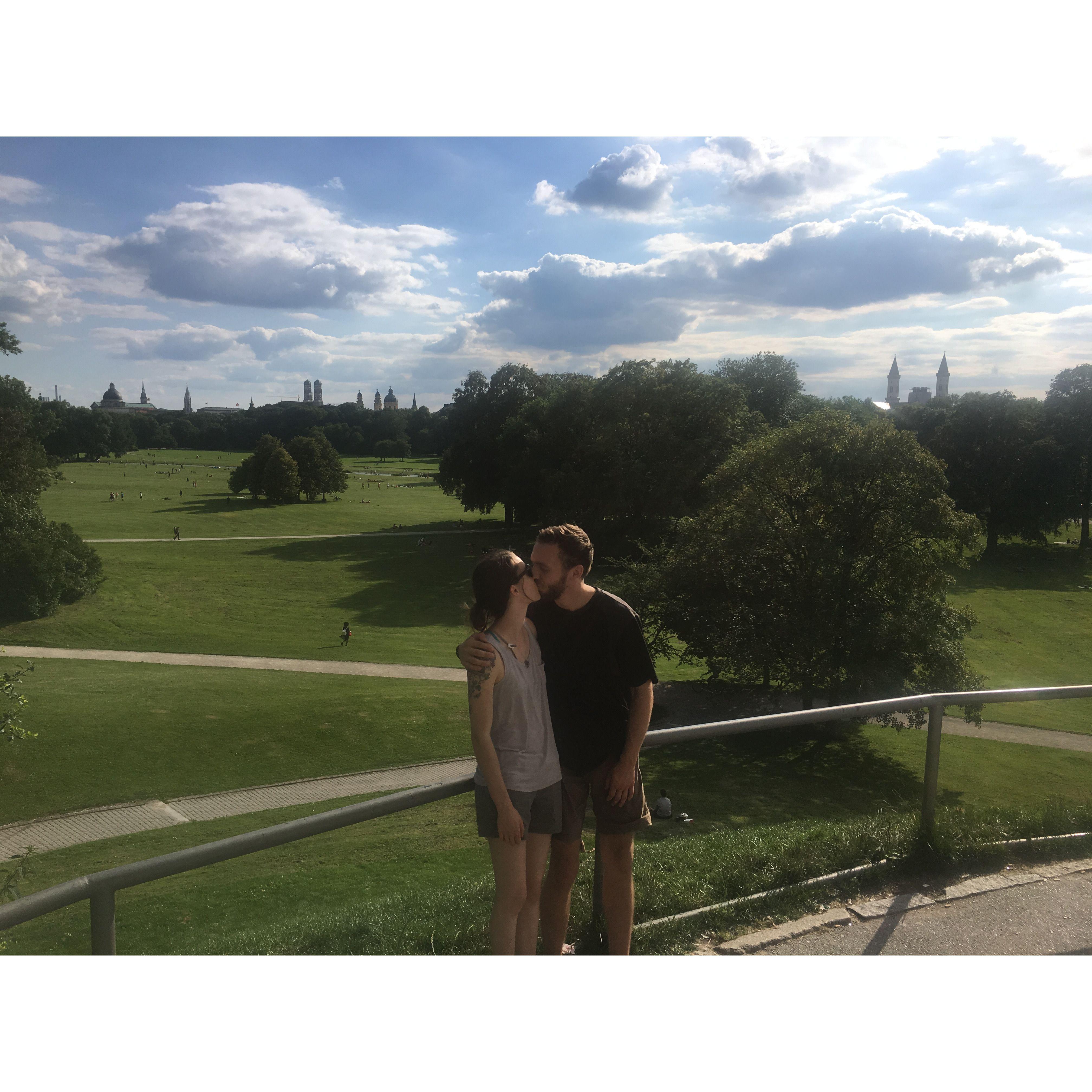 Kissing outside Munich, Germany!