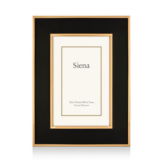 Siena Black Enamel with Gold Frame, 4" x 6"