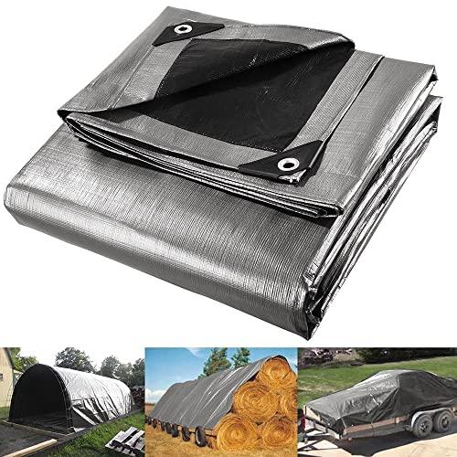 Yescom 10x15ft Heavy Duty Reinforced Poly Tarp Waterproof Tarpaulin 10-mil Ground Sheet Camping Tent Cover with Eyelets