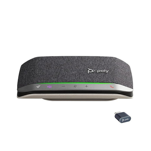 Poly Sync 20+ Personal Portable Bluetooth Speakerphone (Plantronics) – Noise/Echo Reduction – USB-C Bluetooth Adapter - Works w/Teams (Certified), Zoom, PC, Mac, Mobile – Amazon Exclusive