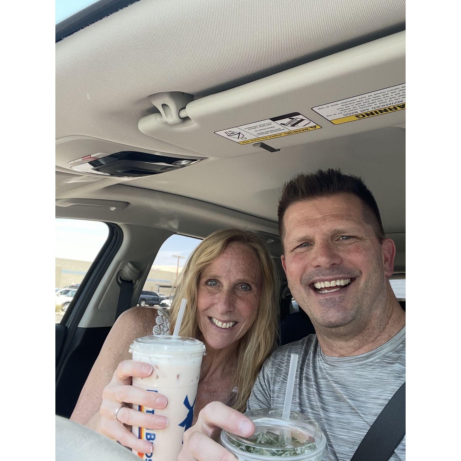 Dutch Bros is our favorite place to get a morning chai or smoothie!