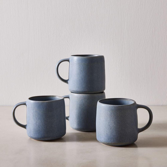 Aaron Probyn Kanto Collection, Handed Mug, Arctic Blue, Set of 4