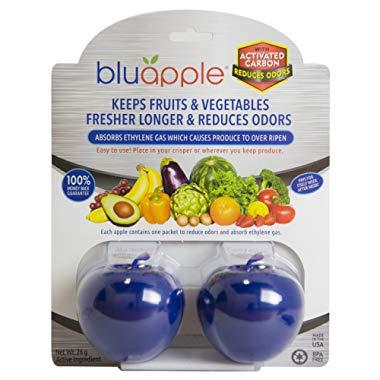 Bluapple Produce Freshness Saver Balls With Carbon - Extend Life Of Fruits And Vegetables by Absorbing Ethylene Gas - Keeps Produce Fresher Longer And Also Absorbs Odors From The Refrigerato