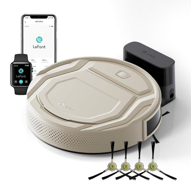 Lefant M210 Pro Robot Vacuum Cleaner,Easy to Use,120 Mins Runtime,6 Cleaning Modes,APP/Voice/WiFi/Alexa Control,Multi-Surface Cleaning