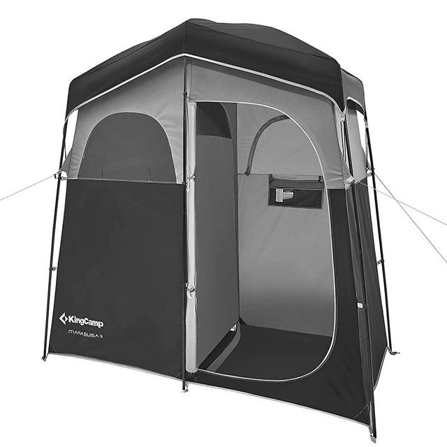 KingCamp Camping Shower Tent Oversize Space Privacy Tent Portable Outdoor Shower Tents for Camping with Floor Changing Tent Dressing Room Easy Set Up Shower Privacy Shelter 1 Room/2 Rooms Toilet Tent