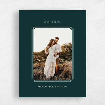 Dark Emerald, Green Wedding Thank You - Constance Photo