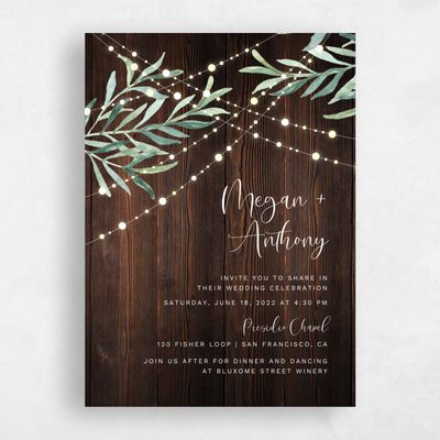 Brown Standard Wedding Invitation - Saranac Classic