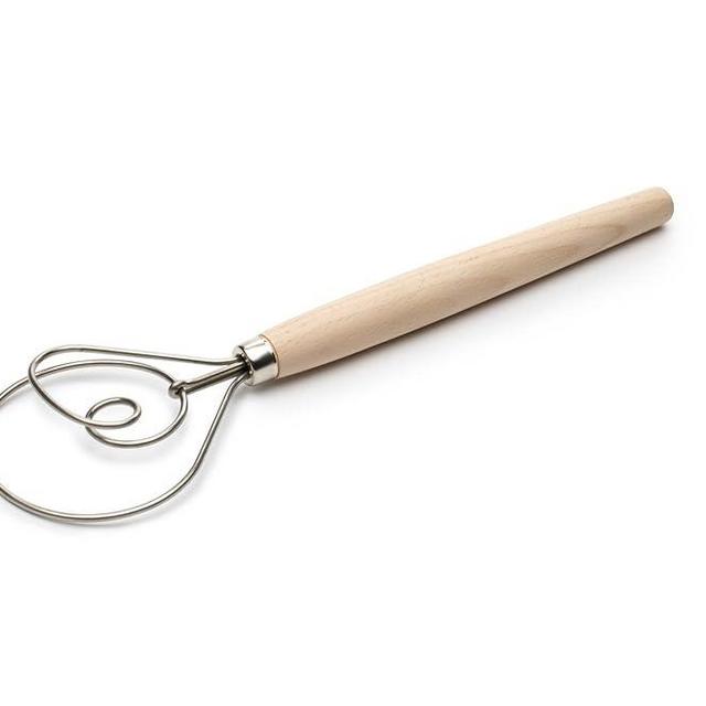Fox Run Danish Dough Whisk, Stainless Steel/Wood 0.75 x 3.25 x 12.25 inches
