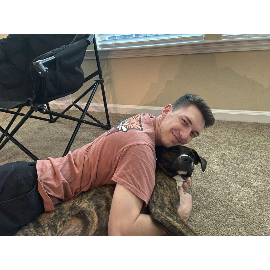 Koda snuggles