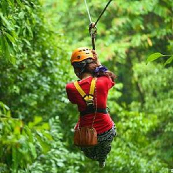 Ziplining in Fiji