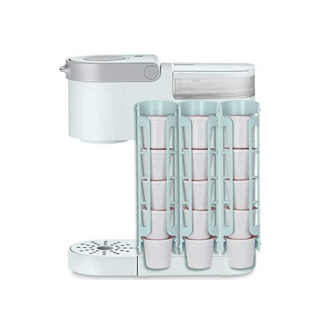 K Cup Holder for Keurig K-cup,Coffee pod Storage, Side Mount | Wall Mount, Perfect for Small Counters (3 Rows/For 15 K Cups, OASIS BLUE)