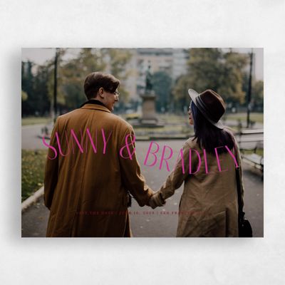 Fuchsia, Pink Wedding Save the Date - Lark Photo
