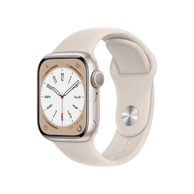 Apple Watch Series 8 [GPS 41mm] Smart Watch w/ Starlight Aluminum Case with Starlight Sport Band - S/M. Fitness Tracker, Blood Oxygen & ECG Apps, Always-On Retina Display, Water Resistant