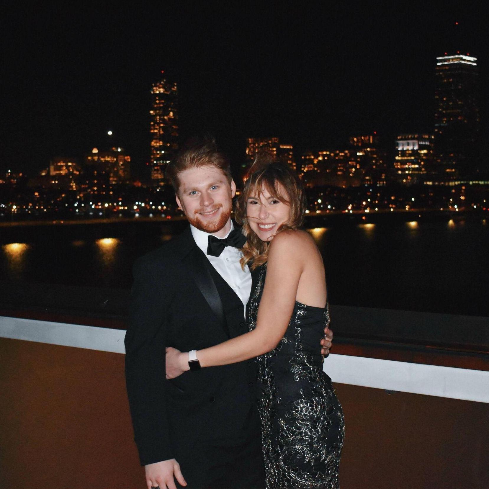 A college fraternity party in 2019. This photo was taken on the roof of Phi Beta Epsilon at MIT where Jameson lived for three years.