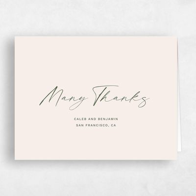 Linen, Beige Wedding Thank You - Halbert Landscape