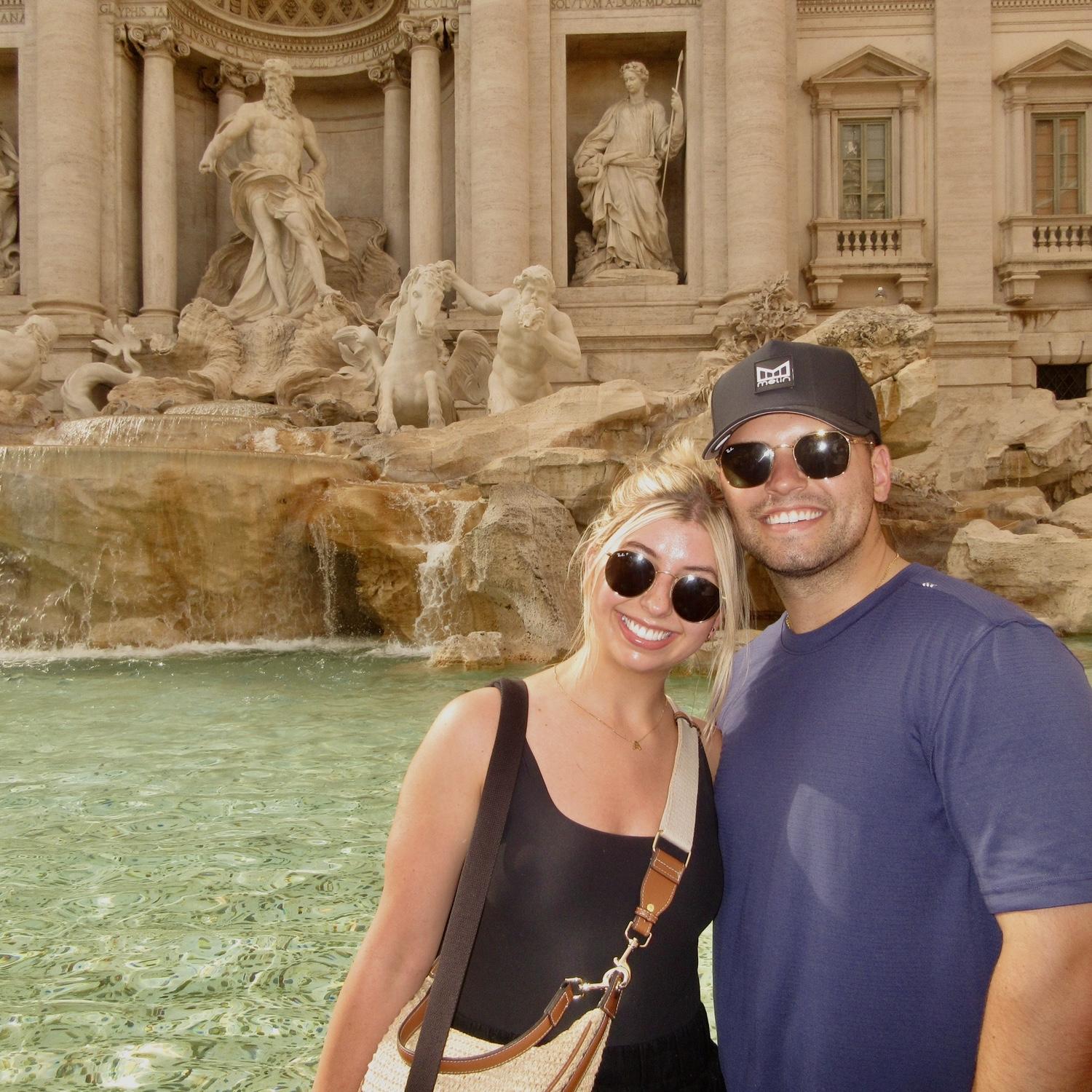 The Trevi Fountain in Rome, Italy.