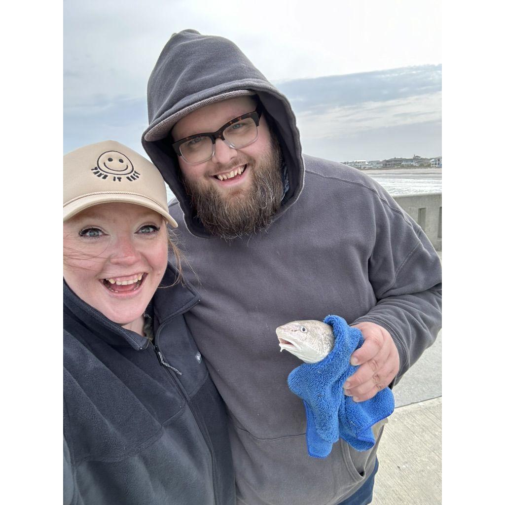 Our first time fishing together! And the day before we officially started dating.