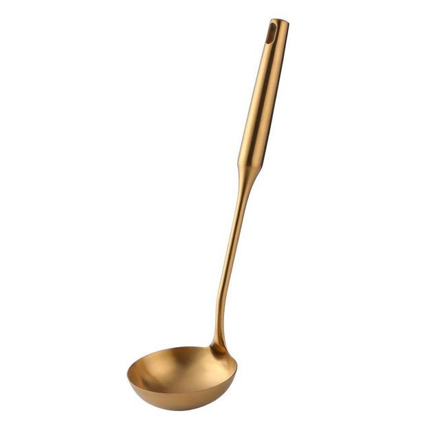 Soup Ladle,13.38inch Gold 18/8(304) Stainless steel Long Handle Cooking Utensil by BUY THINGS!